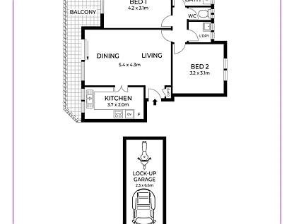 8/62 Grosvenor Crescent, Summer Hill, Inner West, 2 कमरे, 1 बाथरूम, Apartment
