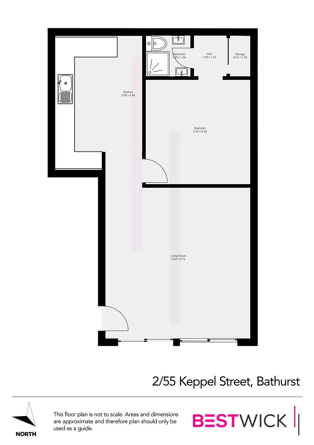 2/55 Keppel Street, Bathurst, NSW 2795, 1 રૂમ, 1 બાથરૂમ, Apartment