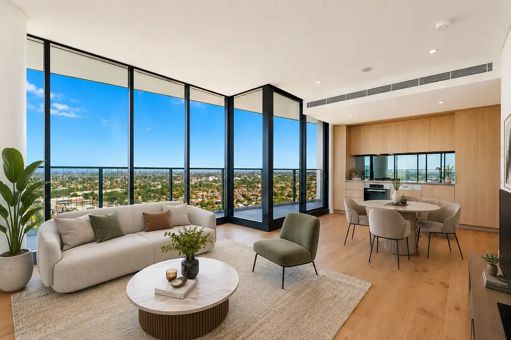 Parramatta 2房 豪华东北朝向公寓，坐拥壮丽城市与海港大桥景观 Luxury North-East Facing Apartment with Spectacular City & Harbour Bridge Views