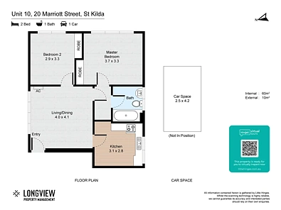 10/20 Marriott Street, St Kilda, VIC 3182, 2 slaapkamers, 1 badkamers, Apartment