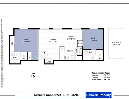 509/301 Ann Street, Brisbane City, Brisbane - Inner City Region, 2 chambres, 2 salles de bain, Apartment
