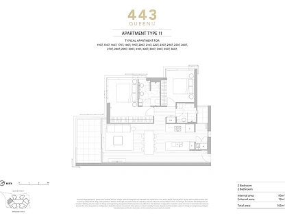 3307/443 Queen Street, Brisbane City, Brisbane - Inner City Region, 2 phòng ngủ, 2 phòng tắm, Apartment