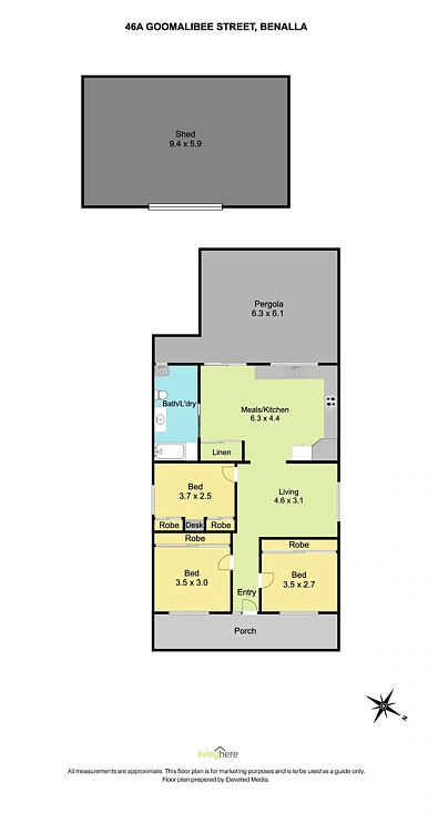 46A Goomalibee Street, Benalla, VIC 3672, 3 Bedrooms, 1 Bathrooms, House