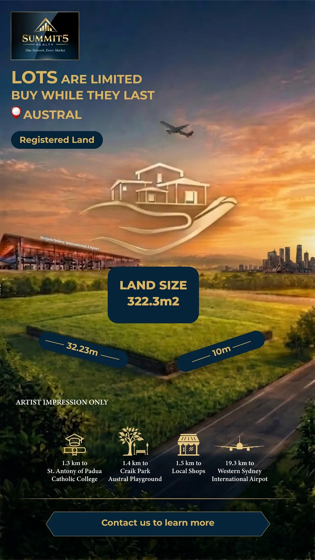Austral 322sqm地块 10m临街宽 双居潜力大 邻校近站 公园旁 未来中心 规划升级 Location, Lifestyle, and Opportunity Combined