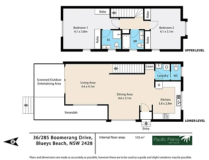 36/285 Boomerang Drive, Blueys Beach, Hunter, 2 habitaciones, 2 baños, Townhouse