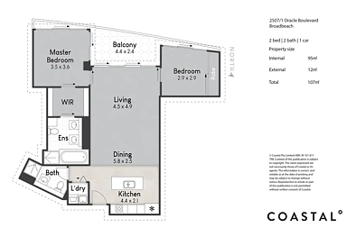 2507/1 Oracle Boulevard, Broadbeach, QLD 4218, 2 habitaciones, 2 baños, Apartment