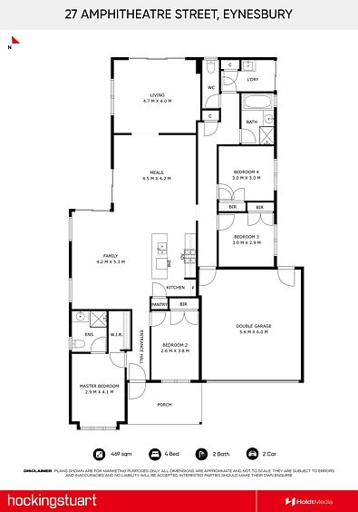 27 Amphitheatre Street, Eynesbury, VIC 3338, 4房, 2浴, House