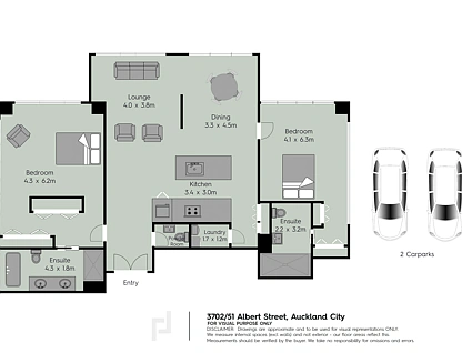 3702/51 Albert Street, Auckland Central, Auckland City, 2 Bedrooms, 2 Bathrooms, Apartment