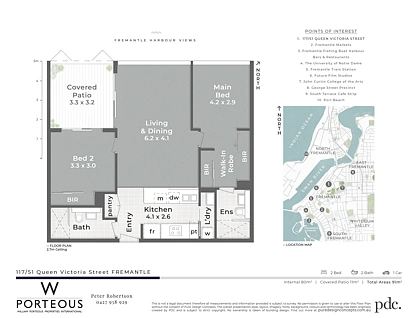 117/51 Queen Victoria Street, Fremantle, South West Perth, 2 غرف, 2 حمامات, Apartment