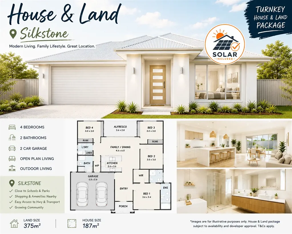 Silkstone 4Habitaciones New House & Land Package in Silkstone - 4 Bedroom, 2 Bathroom, 2 Car