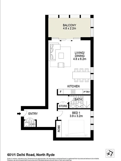 601/11 Delhi Road, North Ryde, NSW 2113, 1 slaapkamers, 1 badkamers, Apartment
