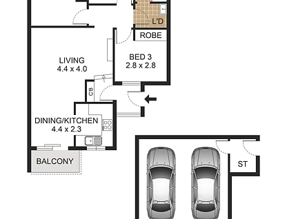 17/1 Nilson Avenue, Hillsdale, Eastern Suburbs, 3 Schlafzimmer, 1 Badezimmer, Apartment