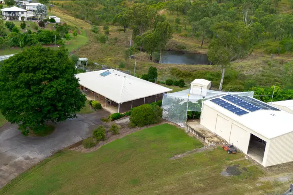 Mount Larcom 4部屋 Low set brick home in a quiet leafy street on 3 acres