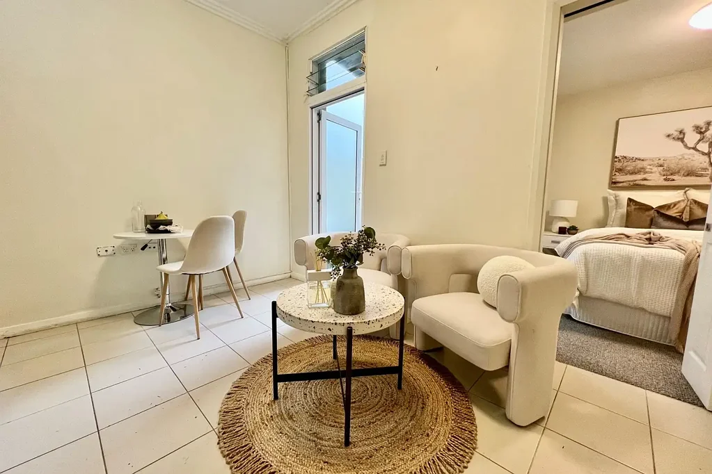 Ground floor one bed unit with paved courtyard