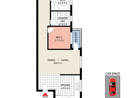 7/27 Military Road, Merrylands, Parramatta (Northwest suburbs), 2 غرف, 1 حمامات, Unit