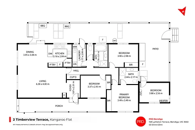 2 Timberview Terrace, Kangaroo Flat, VIC 3555, 4房, 2浴, House