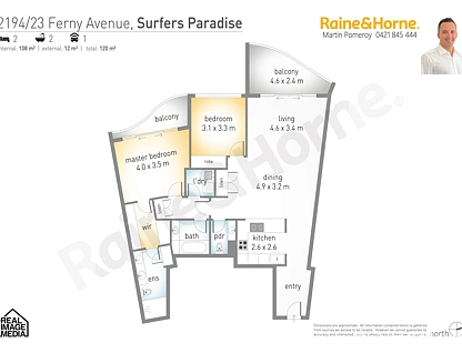 2194/23 Ferny Ave, Surfers Paradise, Gold Coast, 2 ห้องนอน, 2 ห้องน้ำ, Apartment