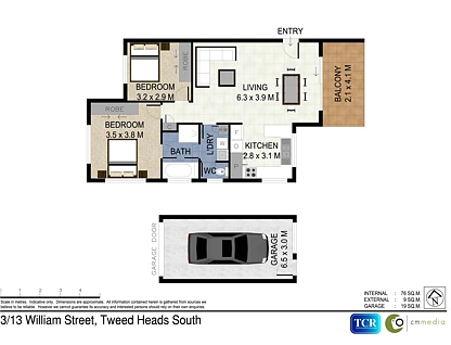 3/13 William Street, Tweed Heads, North Coast, 2房, 1浴, Apartment