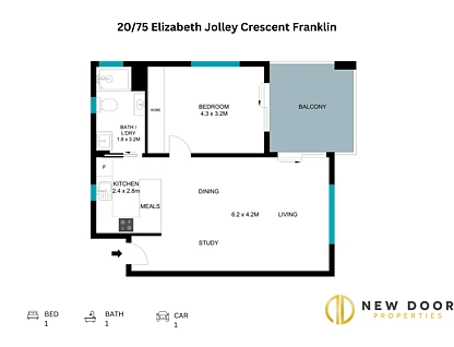 20/75 Elizabeth Jolley Crescent, Franklin, Gungahlin District, 1 રૂમ, 1 બાથરૂમ, Apartment