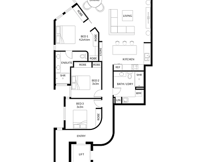 202/10 Picnic Point Esplanade, Maroochydore, Sunshine Coast, 3 Bedrooms, 2 Bathrooms, Unit