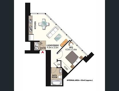 1305/501A Adelaide Street, Brisbane City, Brisbane - Inner City Region, 1部屋, 1バスルーム, Apartment