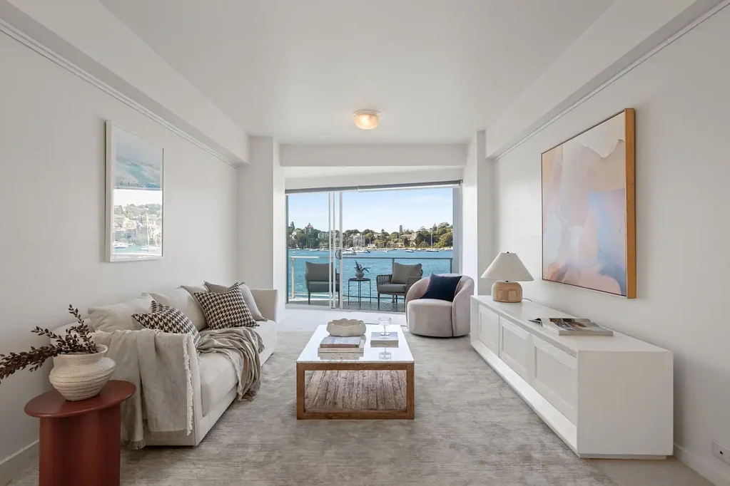 "'Broadwaters' – Sun-filled three-bedroom, two-bathroom absolute waterfront strata apartment in a prized north-east corner position."