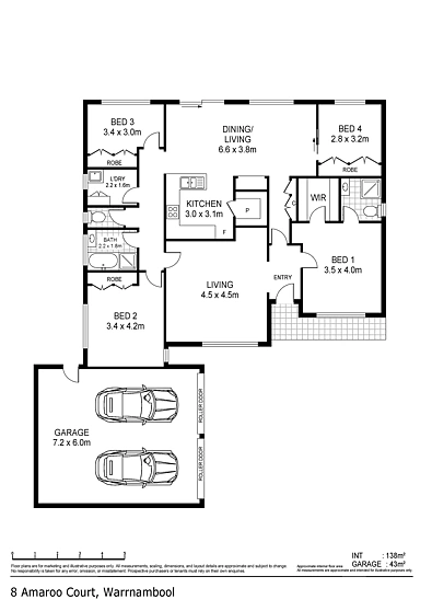 Floor plan - 8 Amaroo Court, Warrnambool, VIC 3280