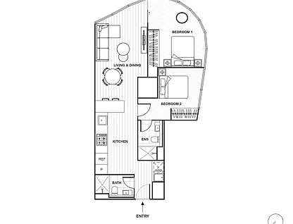 2812/70 Southbank Boulevard, Southbank, Melbourne CBD, 2 chambres, 2 salles de bain, Apartment