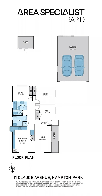 Floor plan - 11 Claude Avenue, Hampton Park, VIC 3976