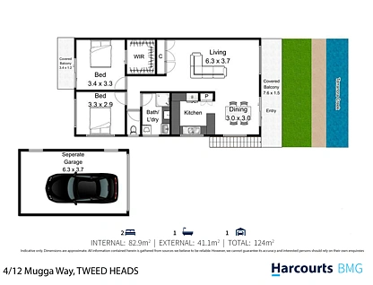 4/12 Mugga Way, Tweed Heads, North Coast, 2房, 1浴, Apartment