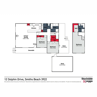 12 Dolphin Drive, Smiths Beach, VIC 3922, 3房, 2浴, House