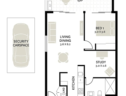 202/408 Victoria Road, Gladesville, Upper North Shore, 1 कमरे, 1 बाथरूम, Apartment