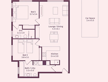 29/59-61 Kembla Street, Wollongong, Wollongong - Greater Region, 2 Kuwarto, 2 Banyo, Apartment