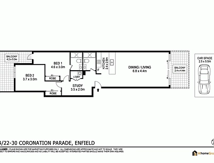 33/20-30 Coronation Parade, Enfield, Inner West, 2 રૂમ, 1 બાથરૂમ, Apartment