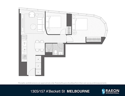 1305/157 A'Beckett Street, Melbourne, Melbourne CBD, 2 ਕਮਰੇ, 1 ਬਾਥਰੂਮ, Apartment