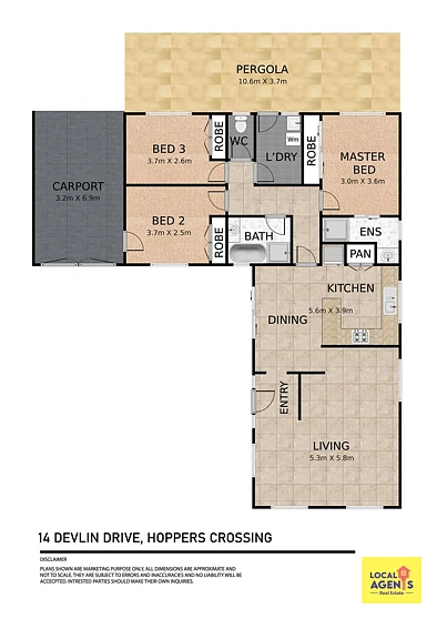 14 Devlin Drive, Hoppers Crossing, VIC 3029, 3房, 2浴, House