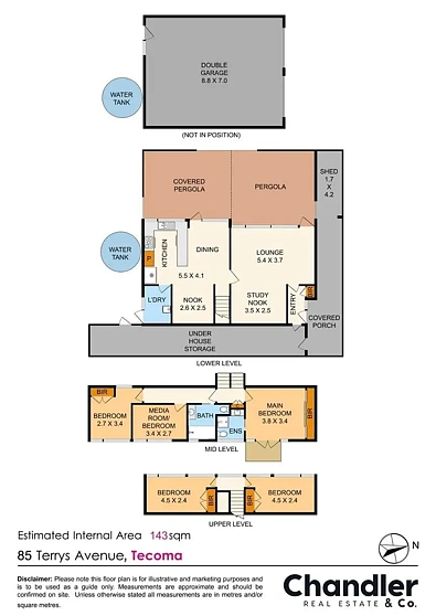 户型图 - 85 Terrys Avenue, Tecoma, VIC 3160