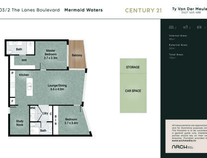 1603/2 The Lanes Boulevard, Mermaid Waters, QLD 4218, 2 Bedrooms, 2 Bathrooms, Apartment