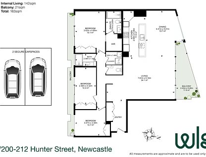 11/200-212 Hunter Street, Newcastle, Newcastle, 3 phòng ngủ, 2 phòng tắm, Apartment