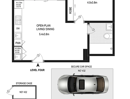E432/1-39 Lord Sheffield Circuit, Penrith, Outer Western Sydney, 1房, 1浴, Apartment