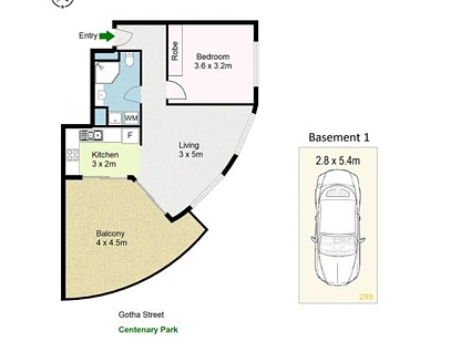 B25/41 Gotha Street, Fortitude Valley, Brisbane - Inner City Region, 1 ห้องนอน, 1 ห้องน้ำ, Apartment