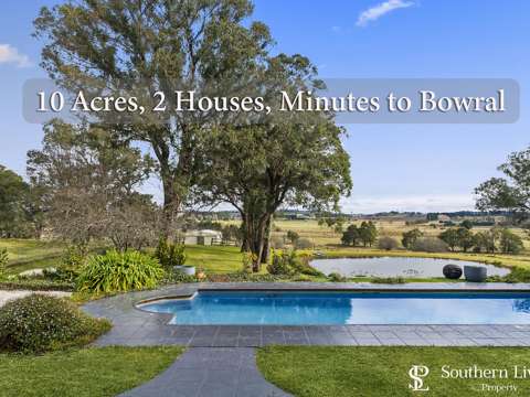 Burradoo 7 Bedroom 10 Acres in Burradoo - uninterrupted Million Dollar countryside views, 4 minutes to Bowral. 2 Houses