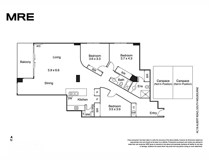 4C/18 Albert Road, South Melbourne, Melbourne CBD, 3 phòng ngủ, 2 phòng tắm, Apartment