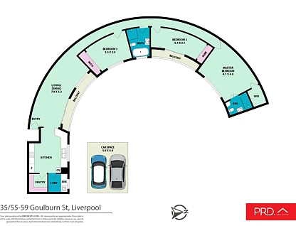 35/55-59 Goulburn Street, Liverpool, South Western Suburbs, 3 ਕਮਰੇ, 2 ਬਾਥਰੂਮ, Apartment