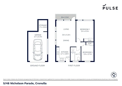5/48 Nicholson Parade, Cronulla, NSW 2230, 2 slaapkamers, 1 badkamers, Apartment