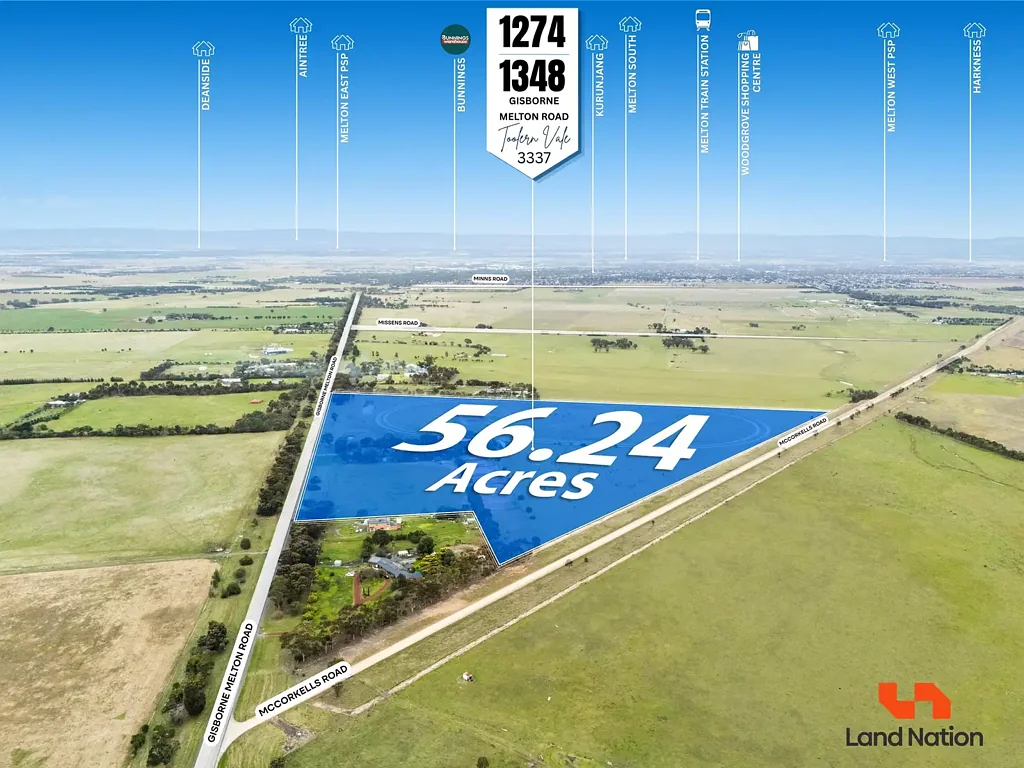 Toolern Vale 4બેડરૂમ 56.2 Acres with Dual Road Frontage on Melton's edge