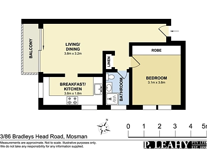 3/86 Bradleys Head Road, Mosman, Lower North Shore, 1房, 1浴, Apartment