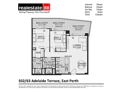 502/63 Adelaide Terrace, East Perth, Perth CBD, 2房, 2浴, Apartment