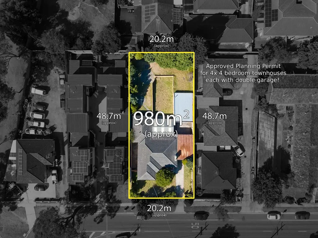 Noble Park 3房 Noble Park黄金地段 980平米阔地 已获图纸许可 四套联排潜力 步行学校车站 社区配套完善 Unlock the Potential on Kelvinside! Approved plans & permits for 4 x 4 bedroom townhouses