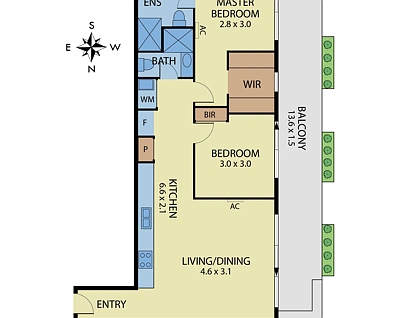 205/1110 Dandenong Road, Carnegie, Bayside, 2房, 2浴, Apartment